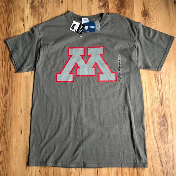 NEW Old Varsity Minnesota Tee Shirt Golden Gophers College Logo Large Gray Men’s - Picture 1 of 12